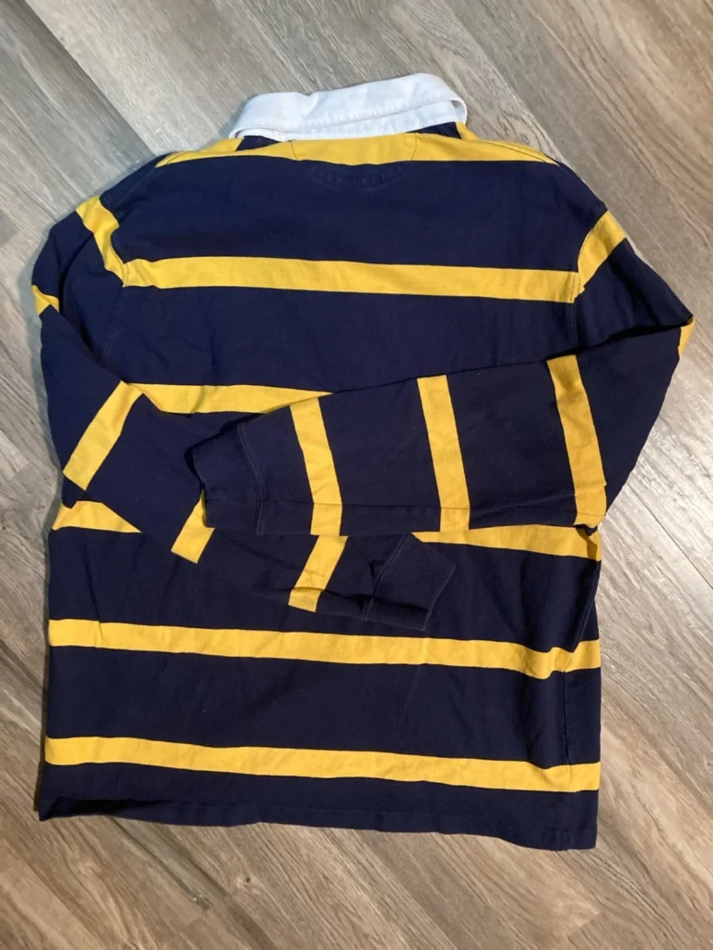 Polo Ralph Lauren Navy and Yellow Striped Rugby Shirt